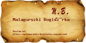 Malagurszki Boglárka névjegykártya